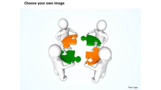 Business Process Diagrams 3d Man With Jigsaw Puzzle Pieces PowerPoint Slides