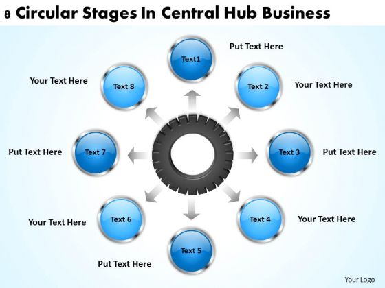 Business Process Flow Chart Examples Central Hub PowerPoint Theme Templates