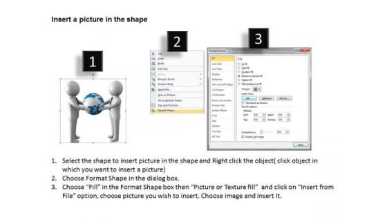 Business Process Flow Diagrams 3d Men Rubber Miniature Figures With Earth PowerPoint Slides