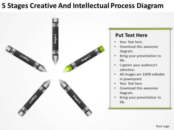 Business Process Flowchart Stages Creative And Intellectual Diagram PowerPoint Slides