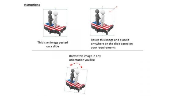 Business Process Strategy 3d Illustration Of International Partnership Character Models