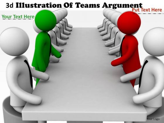 Business Process Strategy 3d Illustration Of Teams Argument Character Models
