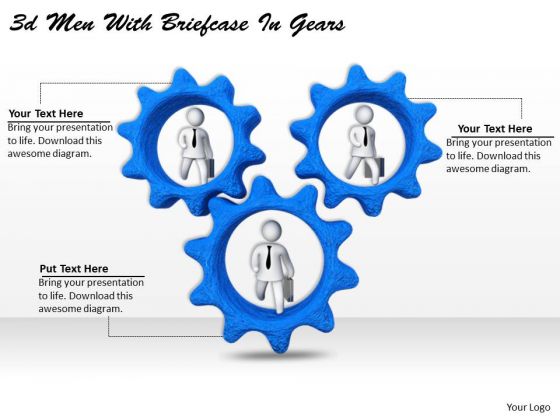 Business Process Strategy 3d Men With Briefcase Gears Basic Concepts