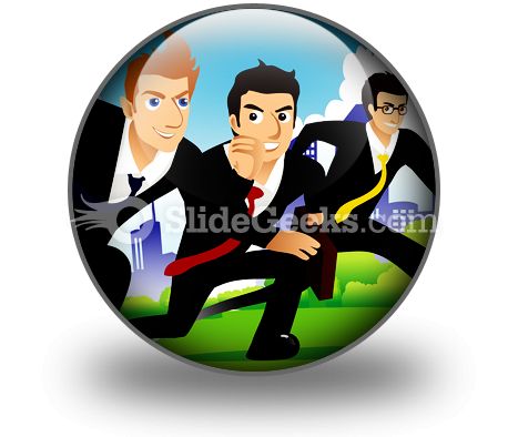 Business Race Finish PowerPoint Icon C
