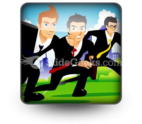 Business Race Finish PowerPoint Icon S