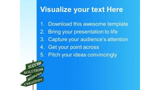 Business Solutions Road Signs Success PowerPoint Templates And PowerPoint Themes 0712