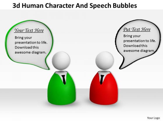 Business Strategy 3d Human Character And Speech Bubbles Modeling