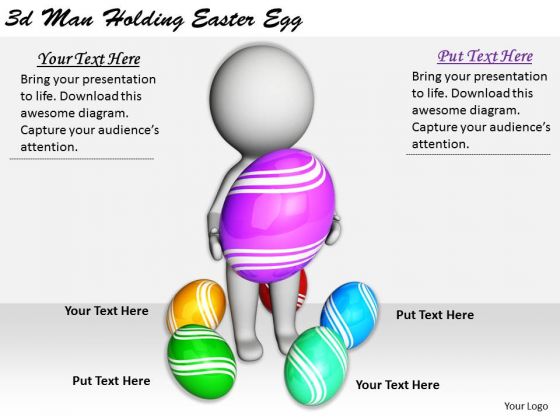 Business Strategy And Policy 3d Man Holding Easter Egg Concepts