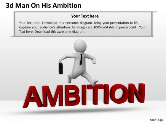 Business Strategy And Policy 3d Man On His Ambition Concept