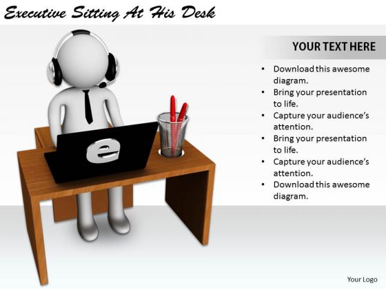 Business Strategy And Policy Executive Sitting His Desk Concept