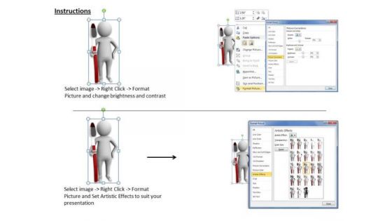 Business Strategy Concepts 3d Man Holding Tooth Brush
