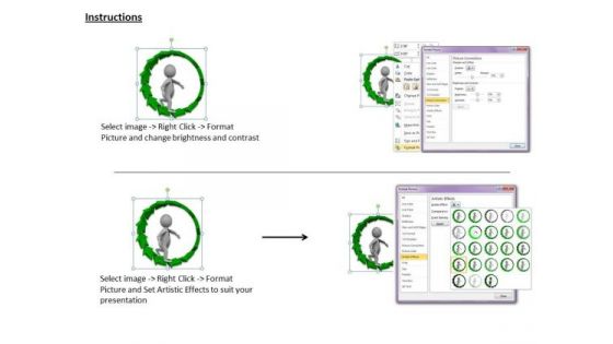 Business Strategy Concepts 3d Man Inside Arrow Circle