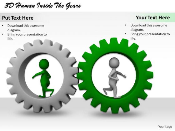 Business Strategy Consultant 3d Human Inside The Gears Concept Statement