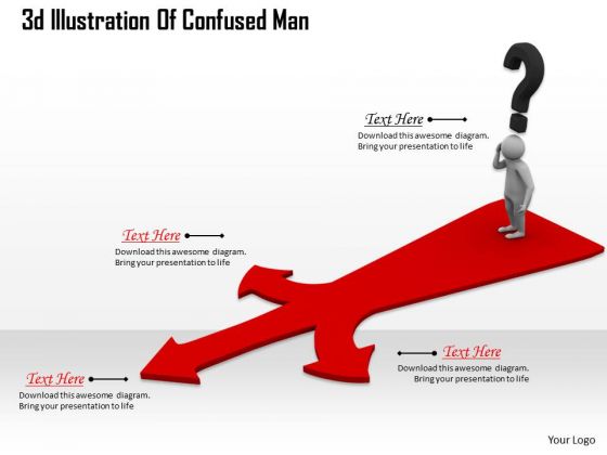 Business Strategy Consultant 3d Illustration Of Confused Man Adaptable Concepts