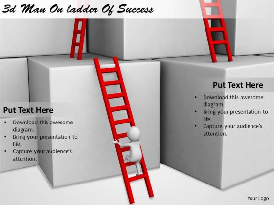 Business Strategy Consultant 3d Man Ladder Of Success Concept