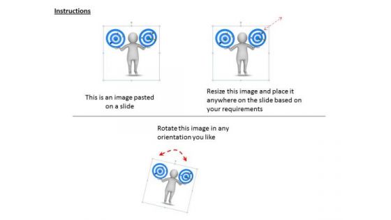 Business Strategy Development 3d Man With Target Board Character