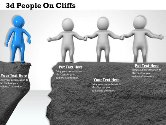 Business Strategy Development 3d People On Cliffs Concept Statement