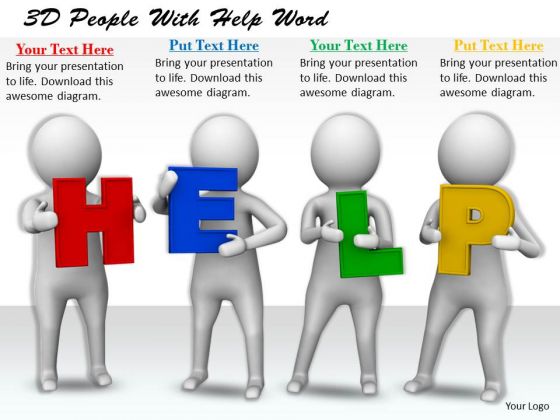 Business Strategy Development 3d People With Help Word Characters