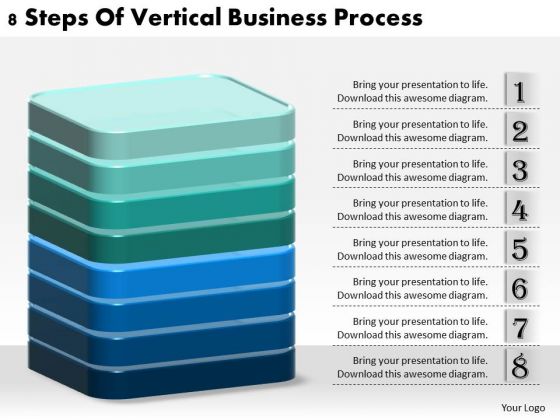 Business Strategy Development 8 Steps Of Vertical Process Strategic Planning Model Ppt Slide