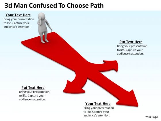 Business Strategy Examples 3d Man Confused To Choose Path Concepts