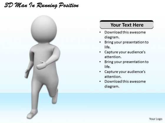 Business Strategy Examples 3d Man Running Position Concepts