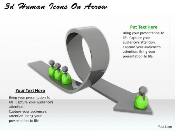 Business Strategy Execution 3d Human Icons Arrow Character Models