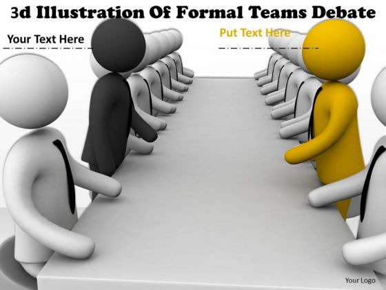 Business Strategy Formulation 3d Illustration Of Formal Teams Debate Concept Statement