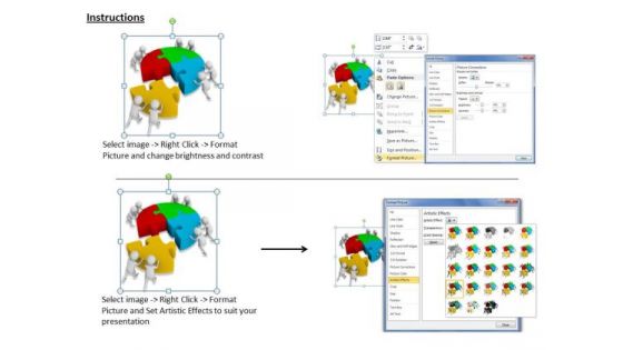 Business Strategy Formulation Do Team Effort Puzzle Fixing Concept Statement