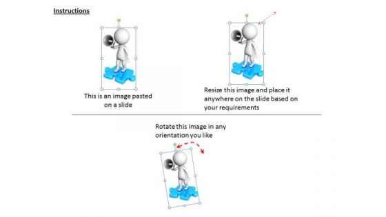 Business Strategy Implementation 3d Man Making Announcement Characters