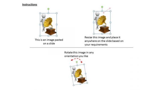 Business Strategy Implementation Use Old Gramophone For Music 3d Character Models