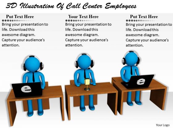 Business Strategy Innovation 3d Illustration Of Call Center Employees Basic Concepts