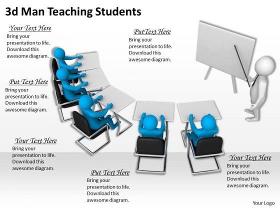 Business Strategy Innovation 3d Man Teaching Students Concept