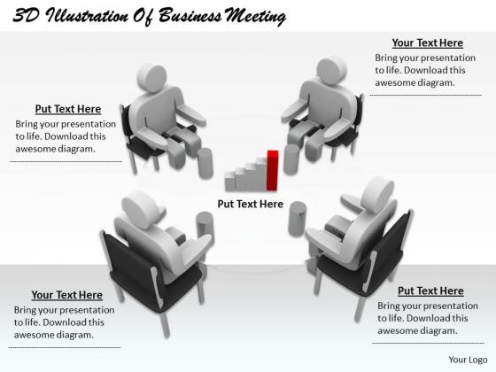 Business Strategy Plan Template 3d Illustration Of Meeting Concept