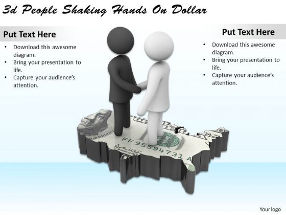 Business Strategy Plan Template 3d People Shaking Hands On Dollar Concepts