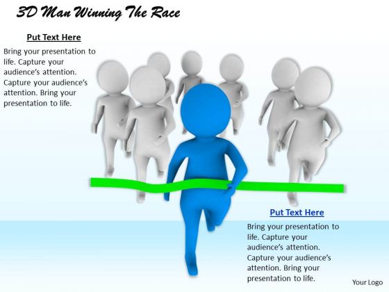 Business Strategy Planning 3d Man Winning The Race Character Models