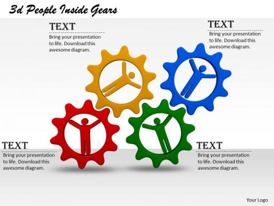 Business Strategy Planning 3d People Inside Gears Concept Statement