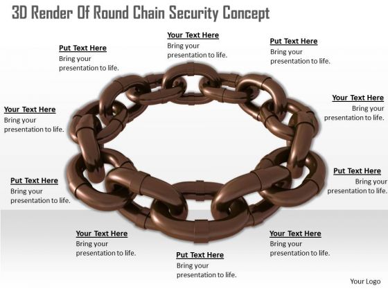 Business Strategy Process 3d Render Of Round Chain Security Concept Icons Images
