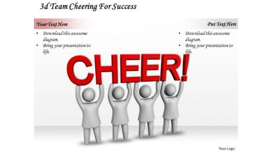 Business Strategy Review 3d Team Cheering For Success Character Modeling