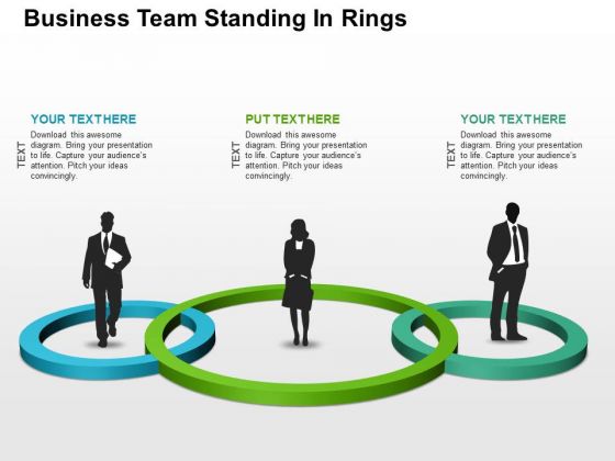 Business Team Standing In Rings PowerPoint Templates