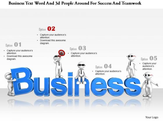 Business Text Word And 3d People Around For Success And Teamwork