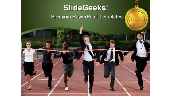 Business Winner Sports PowerPoint Template 1010