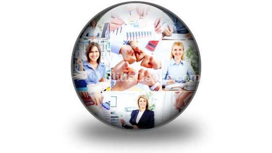 Business Woman Collage PowerPoint Icon C