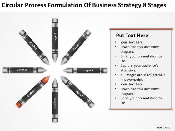 Business Workflow Diagram Formulation Of Strategy 8 Stages Ppt PowerPoint Template