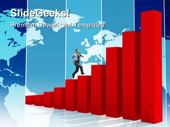 Businessman And Run Up Success PowerPoint Templates And PowerPoint Backgrounds 1011