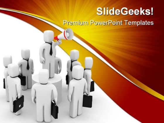 Businessmen Communication Leadership PowerPoint Templates And PowerPoint Backgrounds 0511