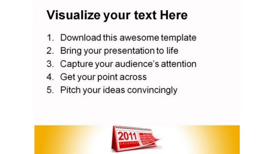 Calendar 2011 Future PowerPoint Backgrounds And Templates 0111