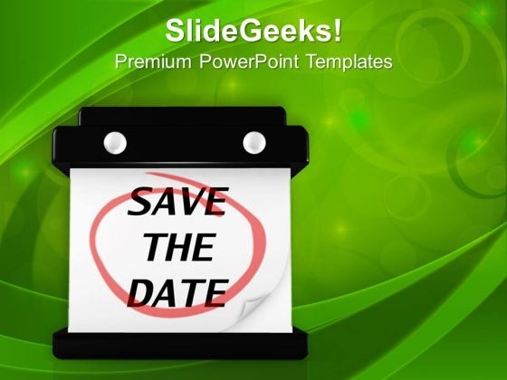 Calendar Save The Date PowerPoint Templates And PowerPoint Themes 0912