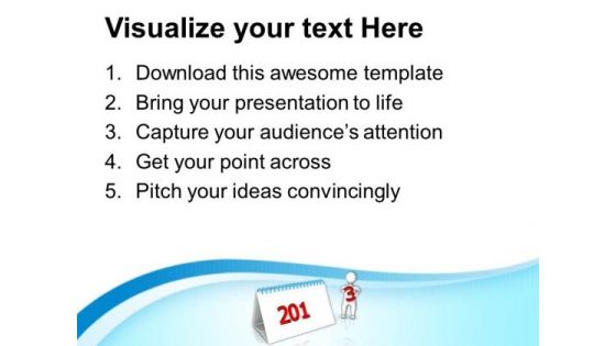 Calendar With 2013 New Year Concept PowerPoint Templates Ppt Backgrounds For Slides 1212