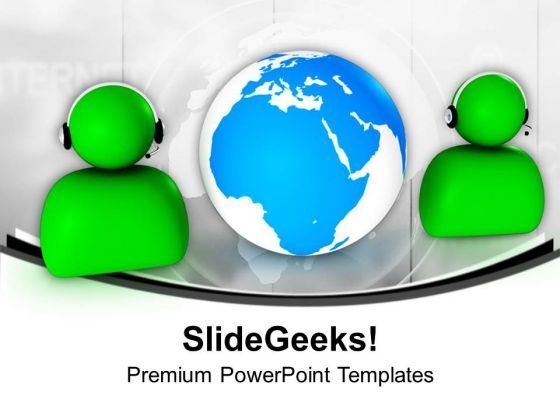 Call Center Concept Of Global Communications PowerPoint Templates Ppt Backgrounds For Slides 0313