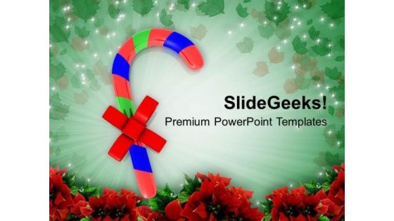 Candies On Christmas Background PowerPoint Templates Ppt Backgrounds For Slides 1212
